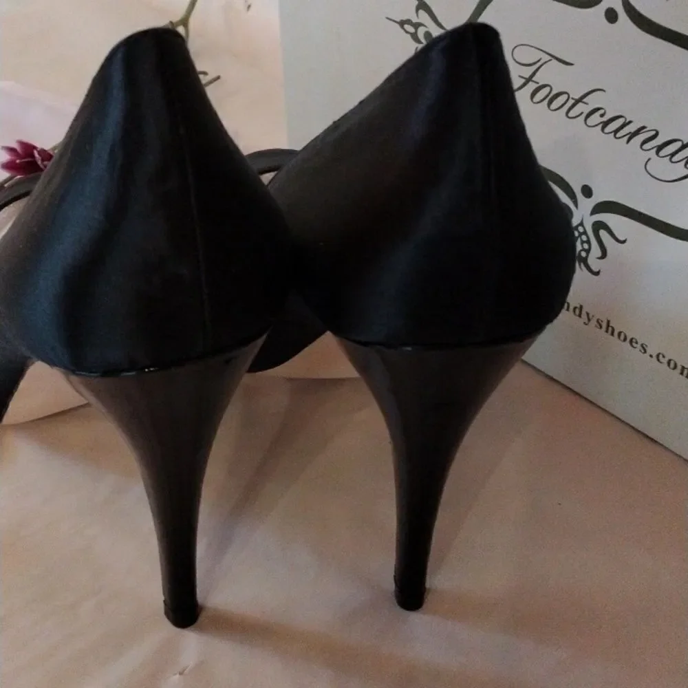 Footcandy Satin Peep Toe Heels